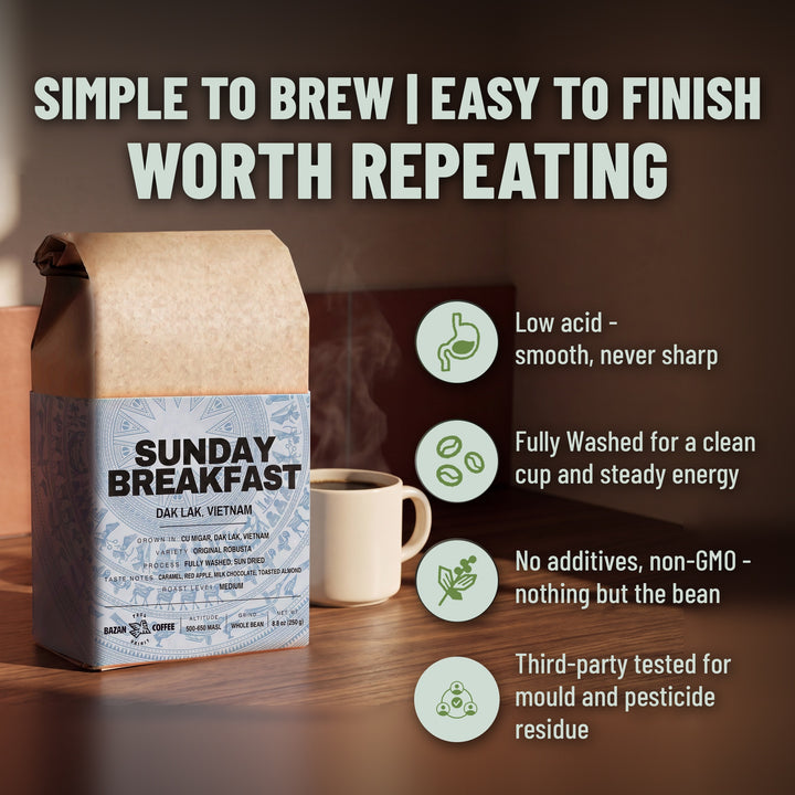 Sunday Breakfast, Premium Vietnamese Robusta, Medium Roast