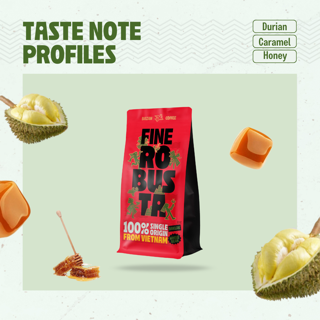 Experience Fine Robusta from Vietnam – Whole Beans with Exotic Durian, Honey & Caramel Flavors