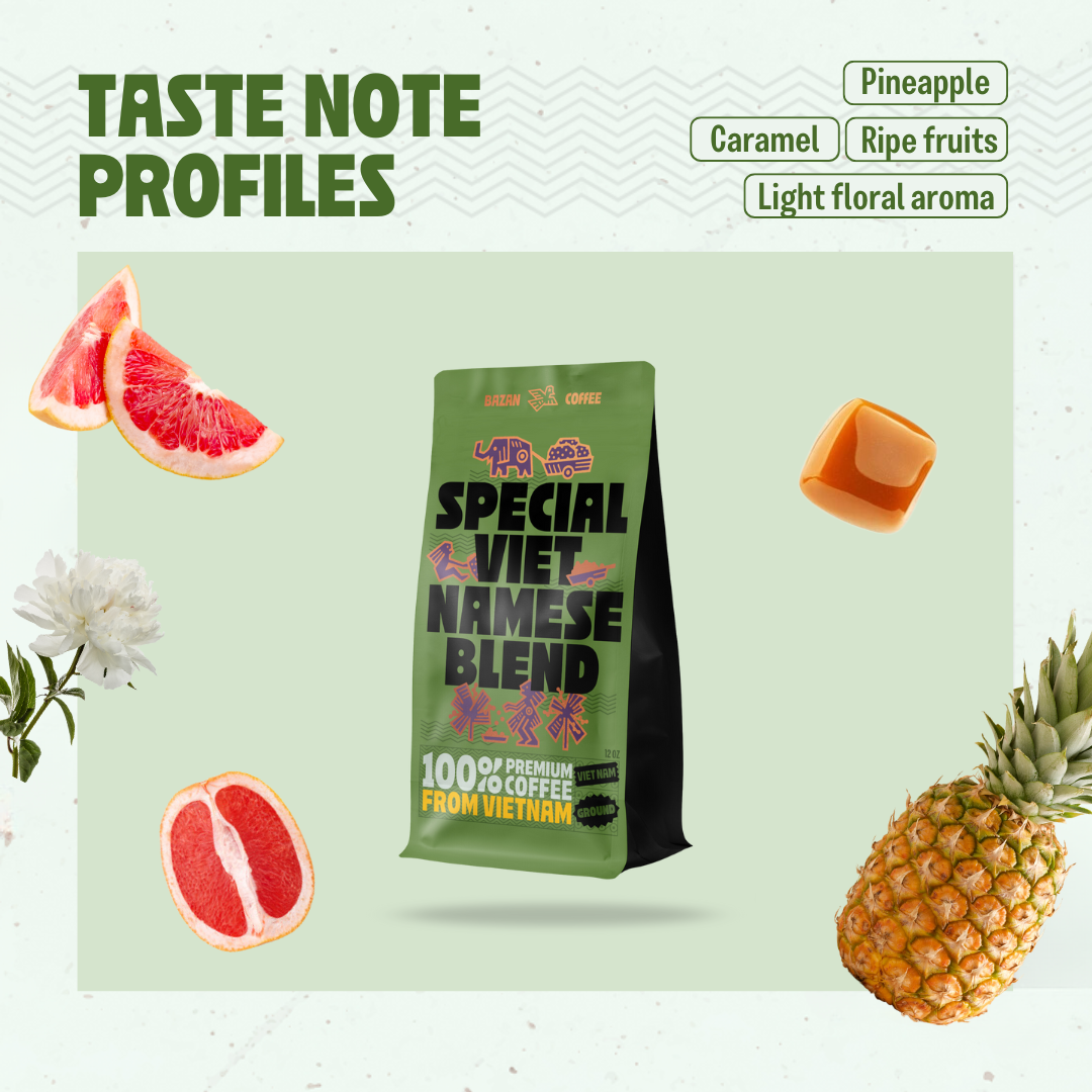 Special Vietnamese Blend, Ground, Strong And Not Bitter, Fruity and Floral Aroma