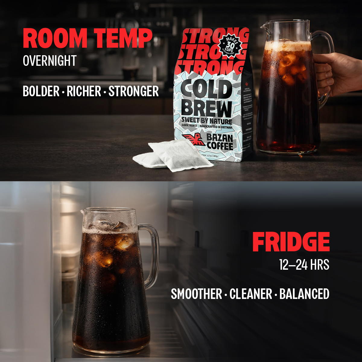 STRONG COLD BREW, Premium Vietnamese Robusta, Pitcher Pack